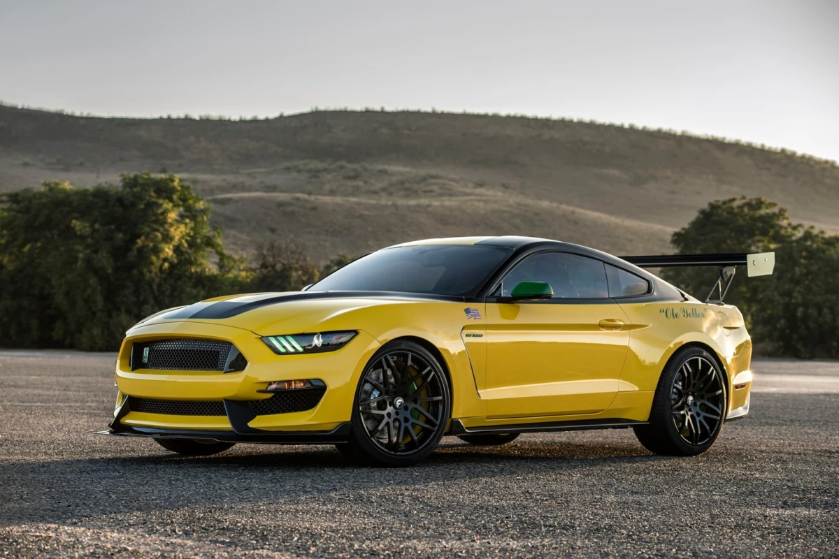 The "Ole Yeller" Mustang is based on the Shelby GT350 Mustang