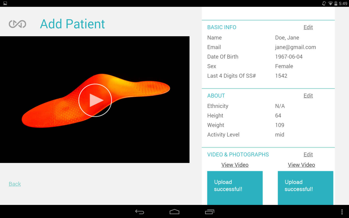 The app sends the scans to the company's database, which are converted into 3D models of a user's feet, and then personalized insoles are printed