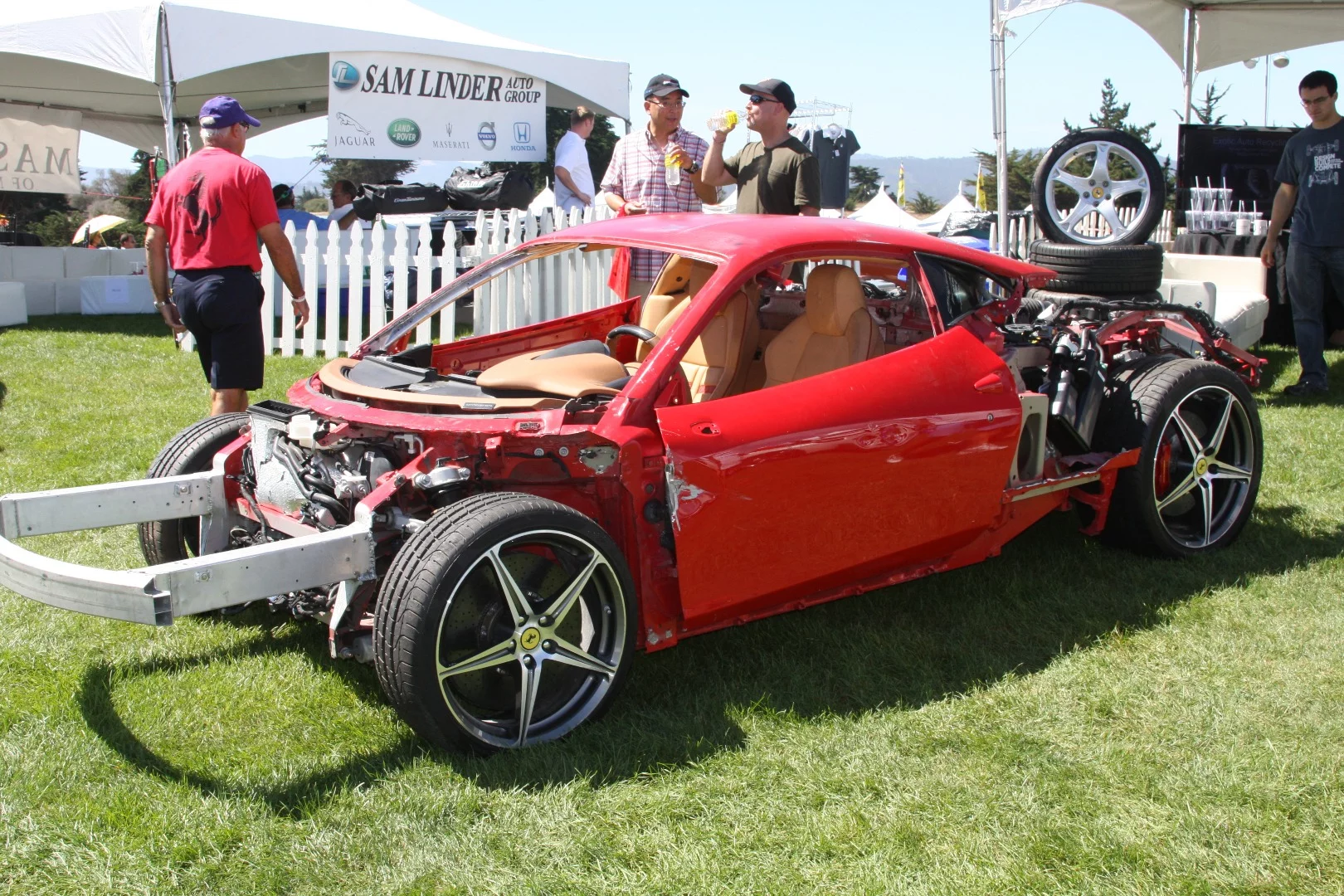 Salvage parts yard display at The Concorso Italiano