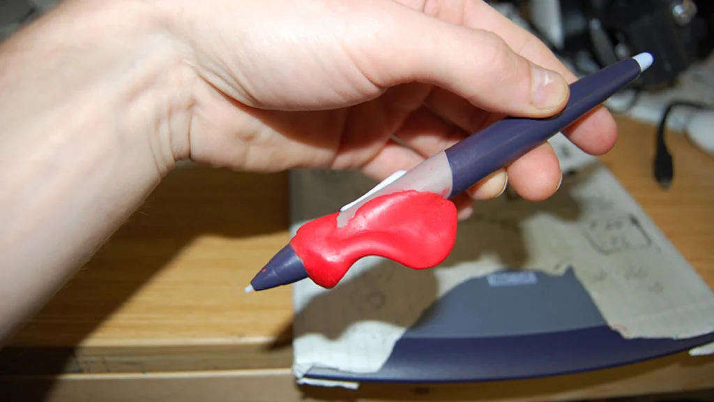 sugru can be used for just about anything, such as improving the grip on this Wacom stylus