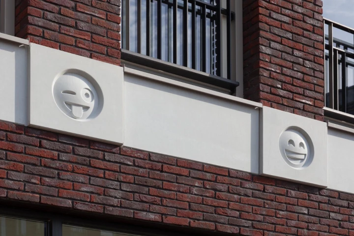 The emoji look a lot better than you'd expect them to, in large part because the architects didn't paint them