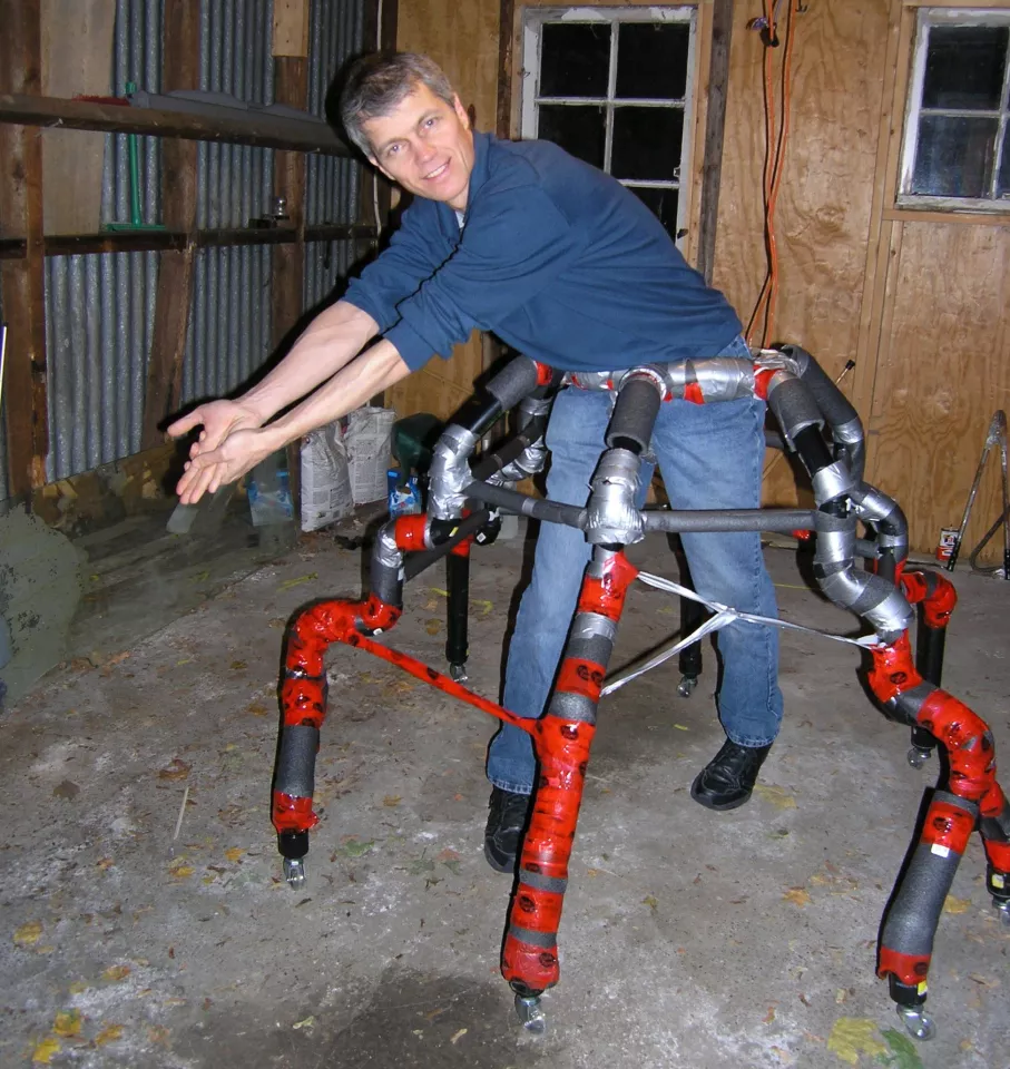 Brian Light with the existing prototype of his Sports Walker