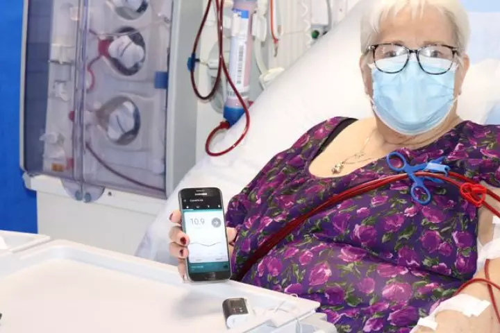 A patient using the artificial pancreas