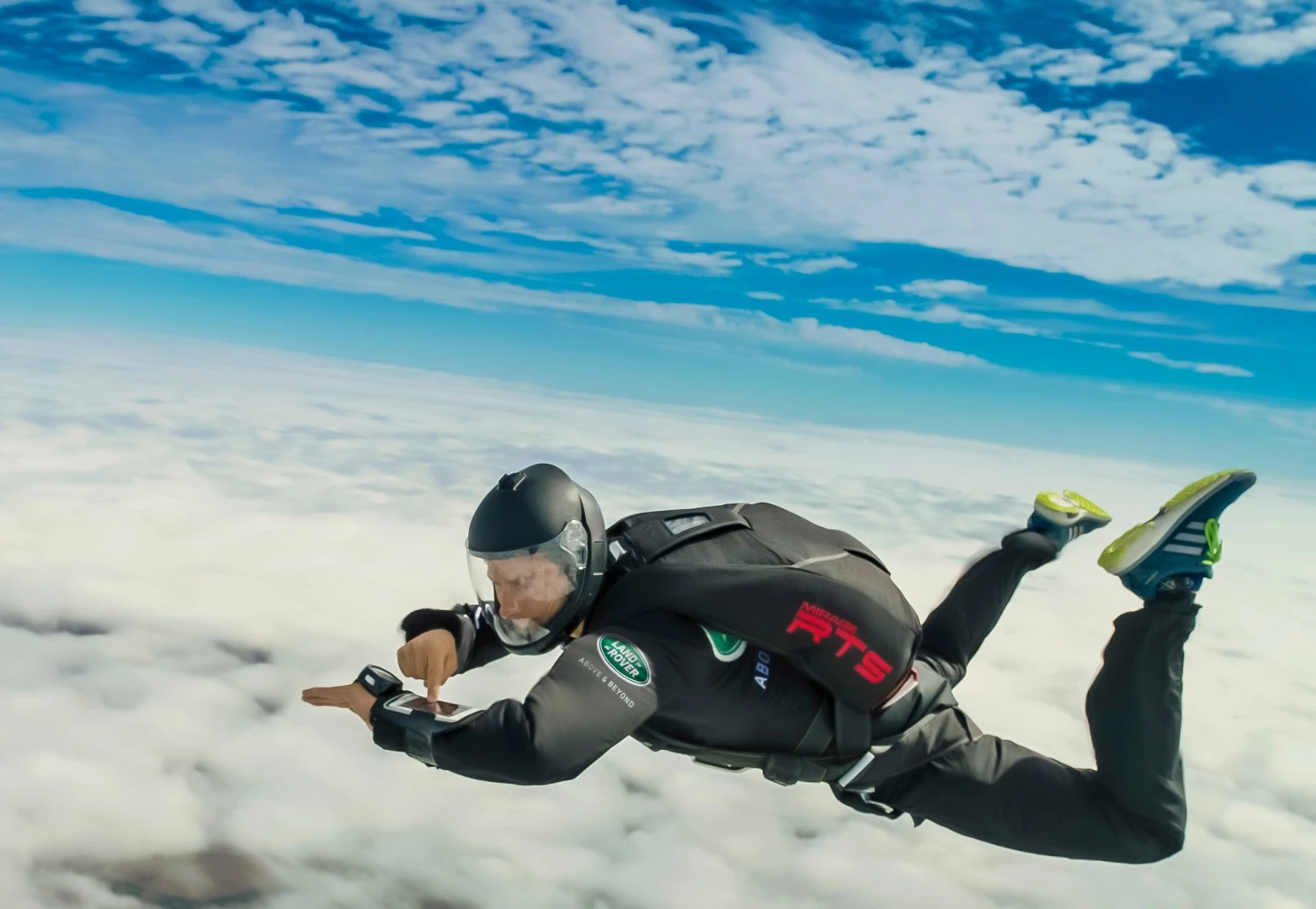 Most Discovery owners will probably use the InControl Remote app in much more serene conditions than Bear Grylls' 125 mph free-falling stunt