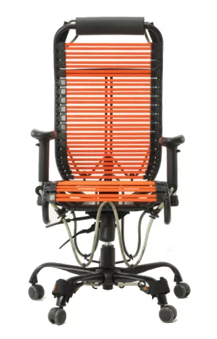 The bungee seating molds itself to the shape of the user to provide some snug support