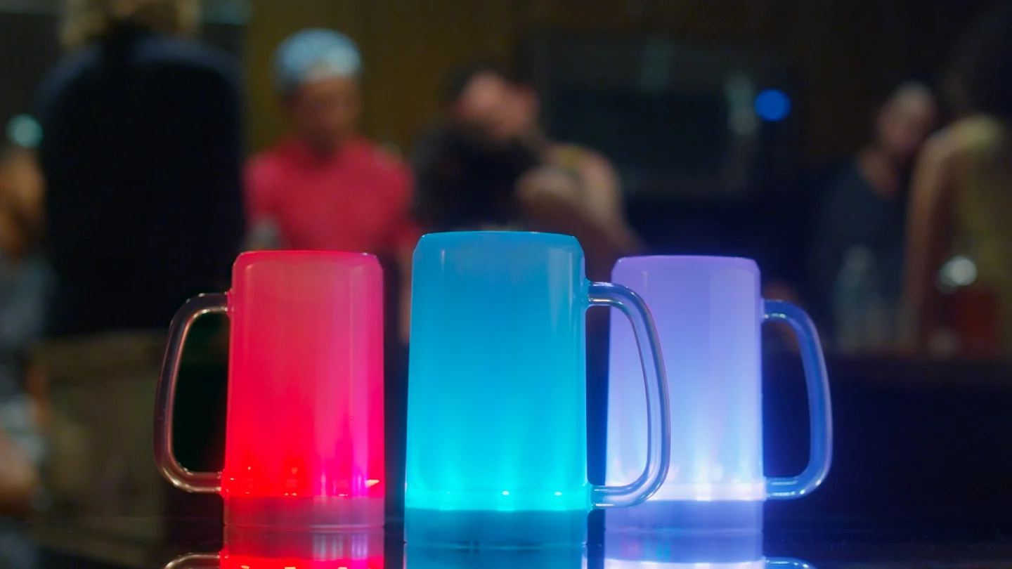 The ePint Smart Beer Mug is designed to glow in favorite team colors each time they score a point