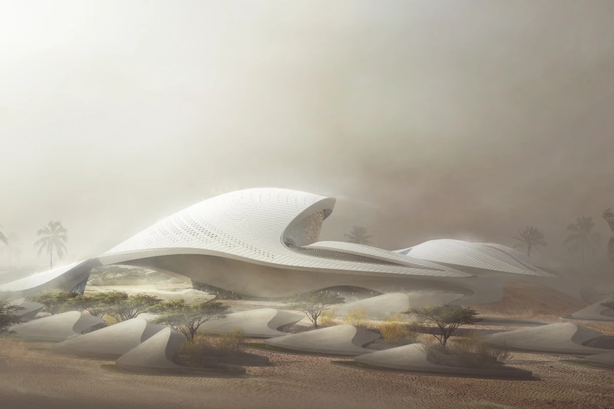 The structural steelwork of the Bee'ah headquarters has been installed, along with the building's centerpiece concrete dome
