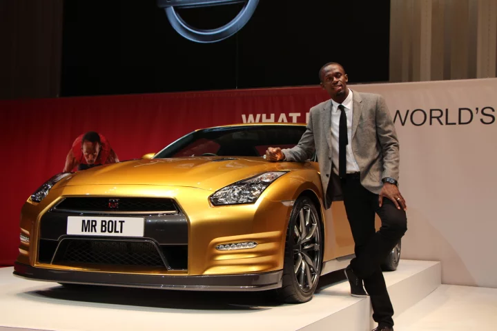Usain Bolt's custom Bolt Gold GT-R will be auctioned off for his charity