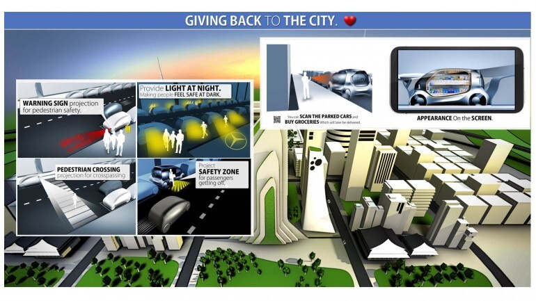 Daimler's concept uses the car's sensor systems to create a sort of safety infrastructure in the city