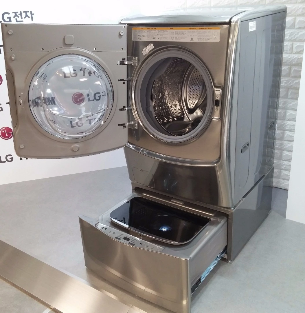 The bottom section of LG's Twin Wash is occupied by what the company calls a hide-away pedestal