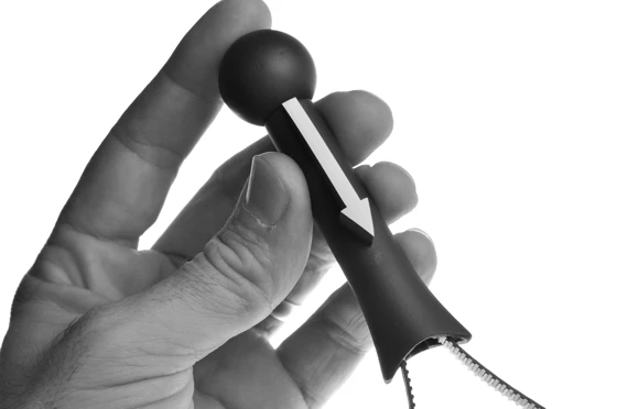 The grip of the Lens/Focus Shifter can be loosened or tightened by spinning the ball at the end of the lever