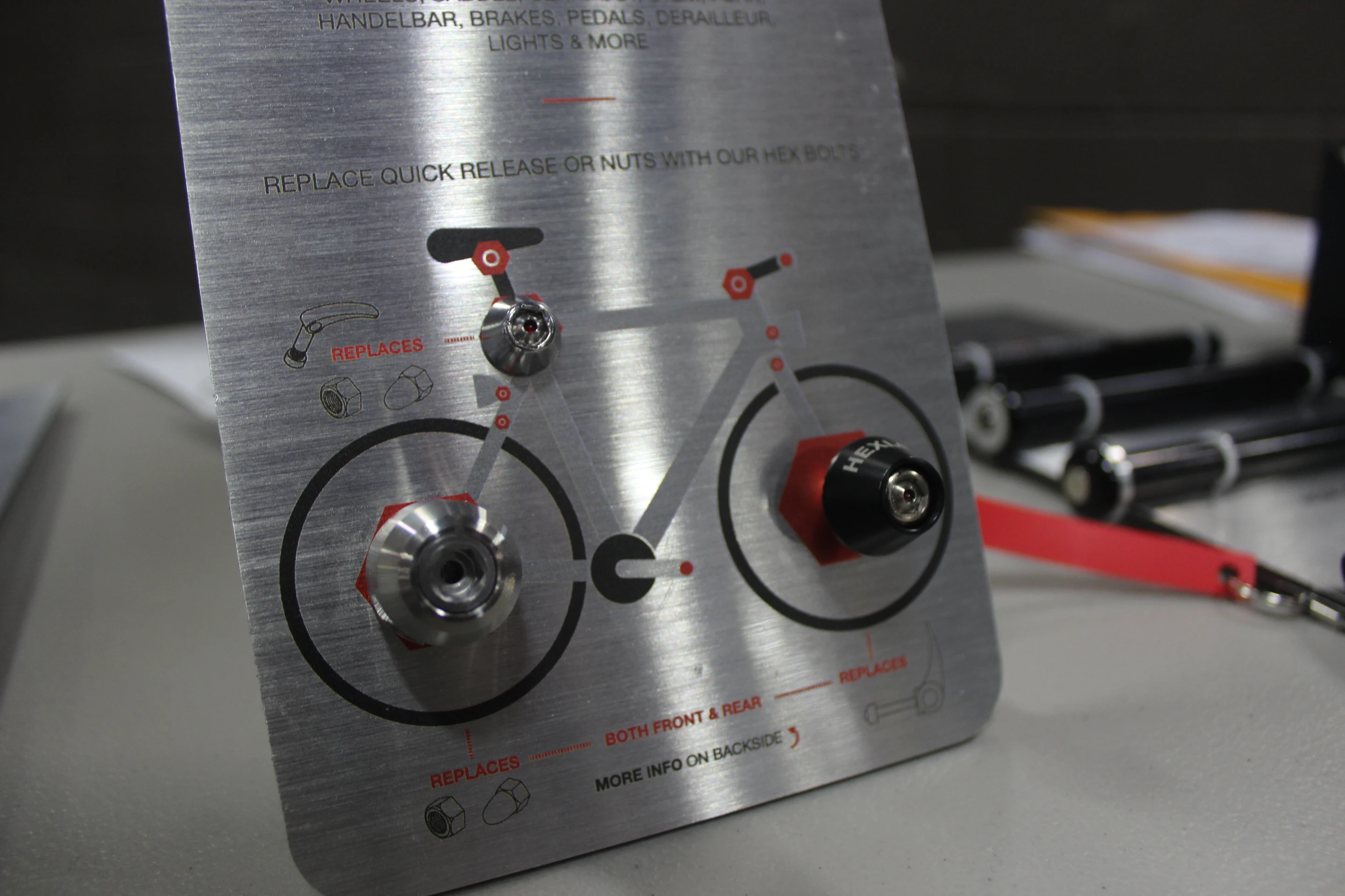 The Hexlox system secures components from theft, via magnetic inserts that can only be removed from bolt heads with a special tool