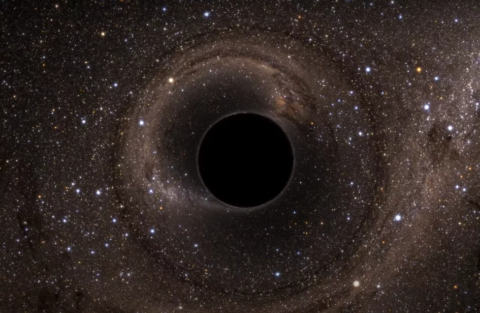An artist's illustration of a black hole