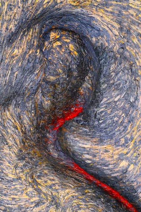Cast in Stone by Mark James Ford was the first place winner in the Intimate Landscapes category of the 2020 Close-up Photographer of the Year. Newborn rock is formed as lava begins to cool in the Kalapana lava field in Hawaii.