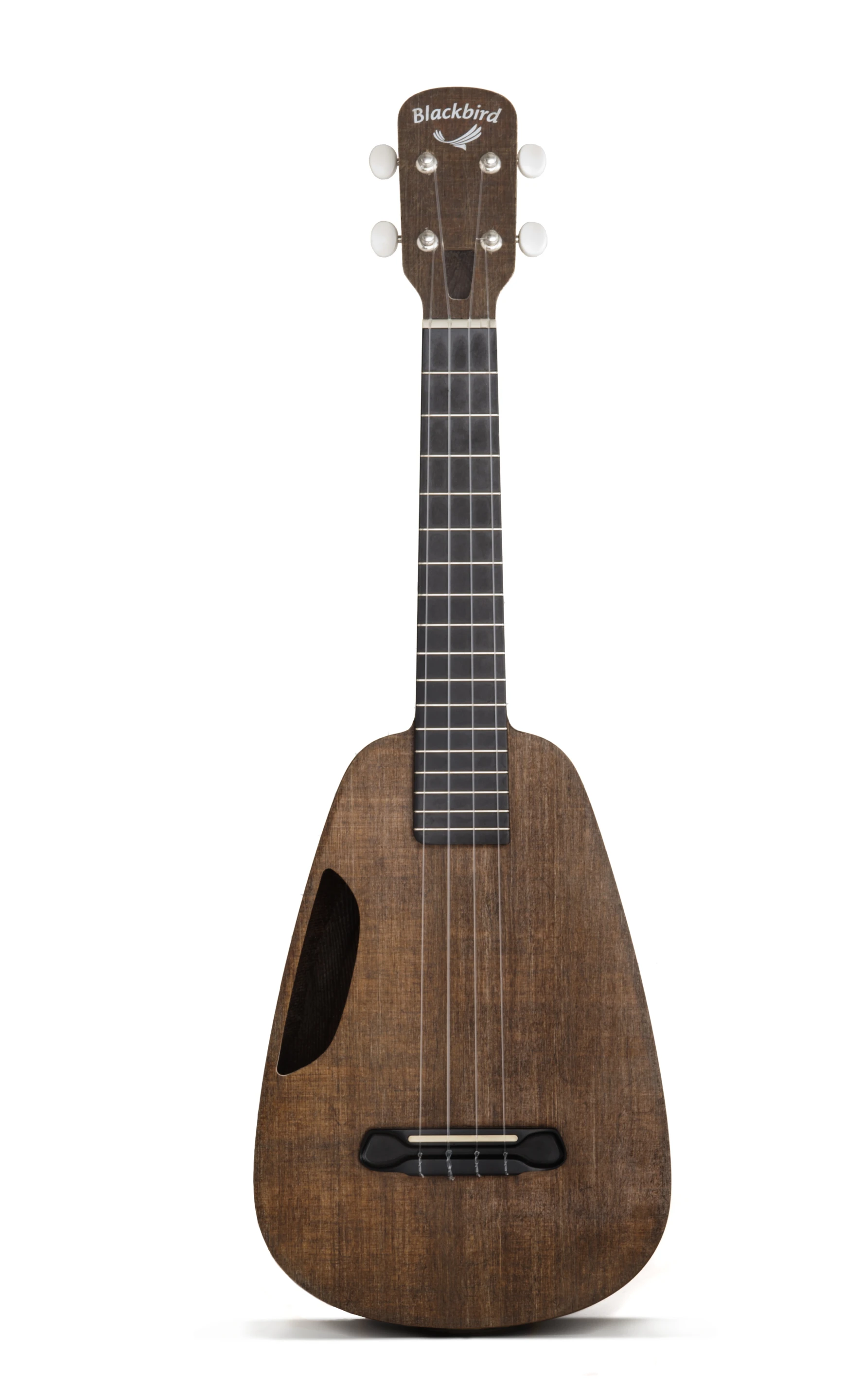 The Clara ukulele sports the company's patented hollow neck design, with a sound port in the head, and a fingerboard and bridge made from Richlite