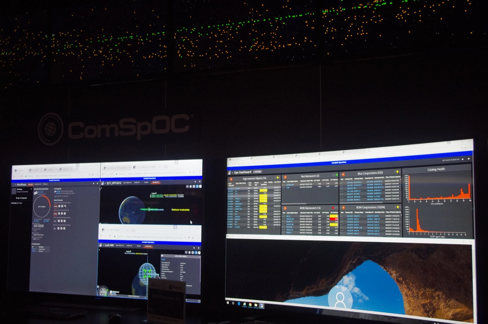 Software provider AGI was on hand distributing ice cream at its booth. But just nearby, they had a booth that was a sweet treat for the eyes, demonstrating the work of ComSpOC, its Commercial Space Operations division. The lights in the strip at the top showed satellites in geosynchronous orbit around the planet while various computer screens detailed the positions and movements of thousands of satellites. The company says it can help its clients decide where to launch new satellites, as well as monitor those in orbit and send out "neighborhood watch" alerts when other satellites get too close without a just cause.