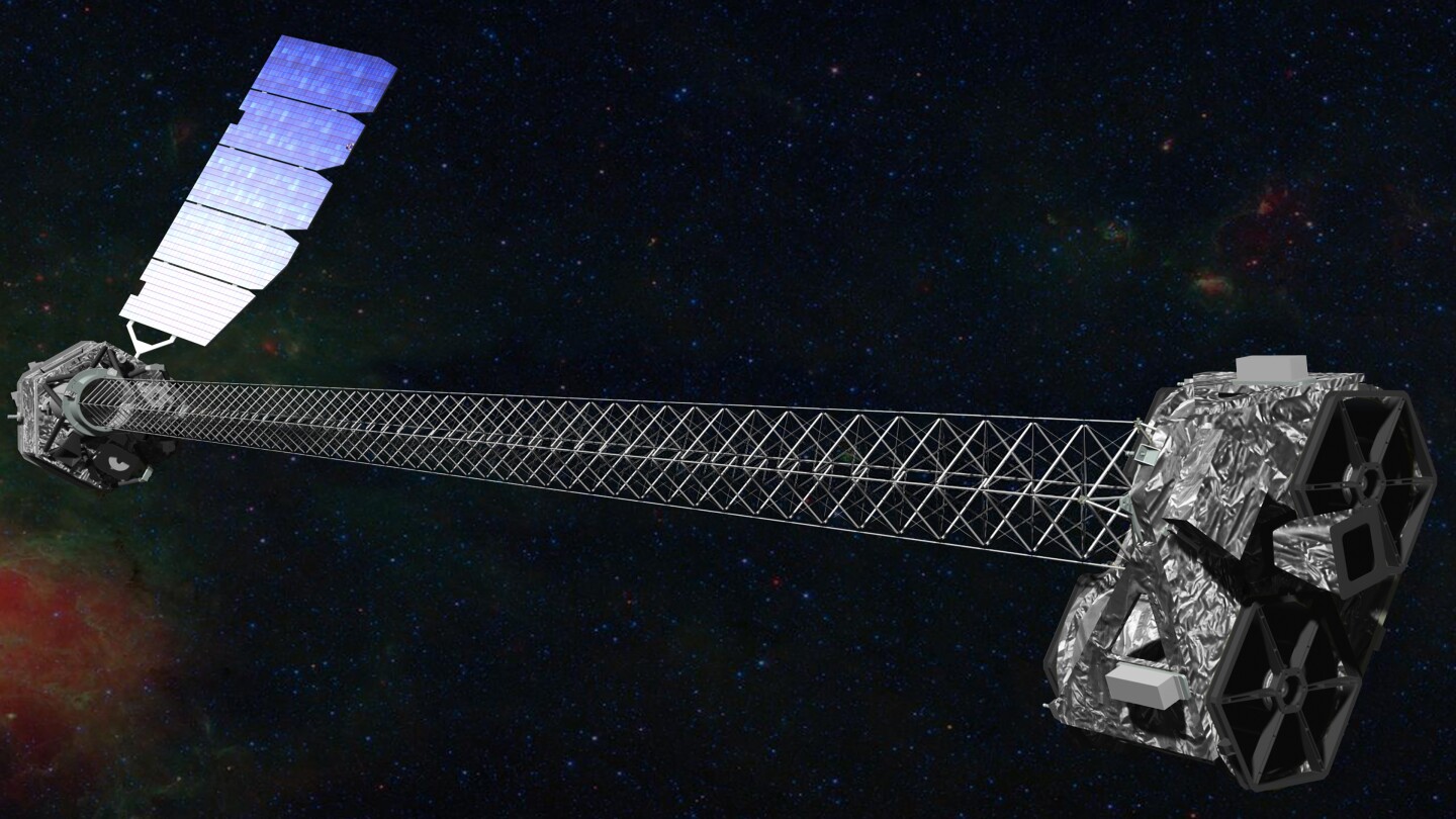 Rendering of the Nuclear Spectroscopic Telescope Array (NuSTAR) (Image: NASA/JPL-Caltech)
