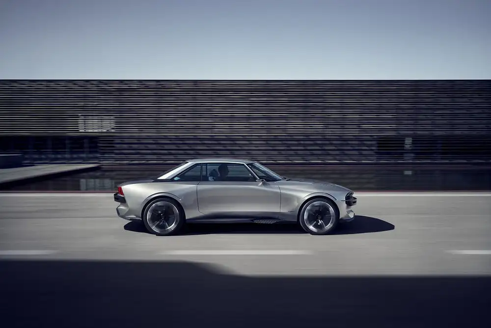 The Peugeot e-Legend concept features modernized-classic lines, a 456-hp electric powertrain and full autonomy