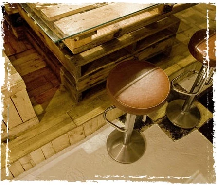 Add a couple of stools and you have a comfy eating bench