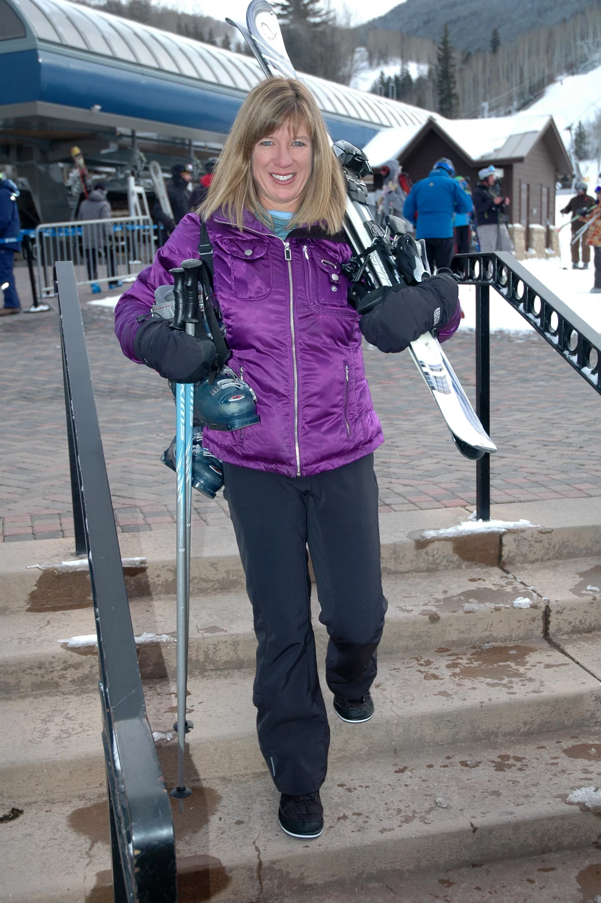 Founder Julie Adams enjoys her Pakems after a ski day