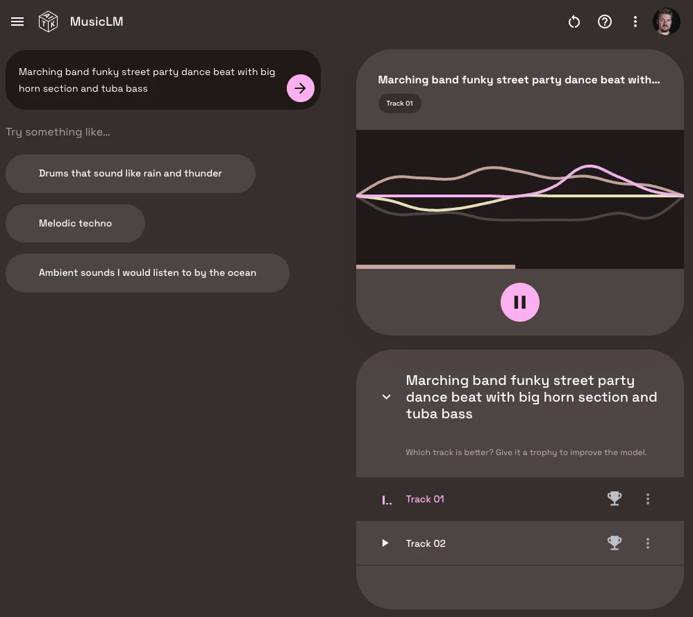 The open demo will create two short clips for you, and asks you to rate which is better in order to help train the model