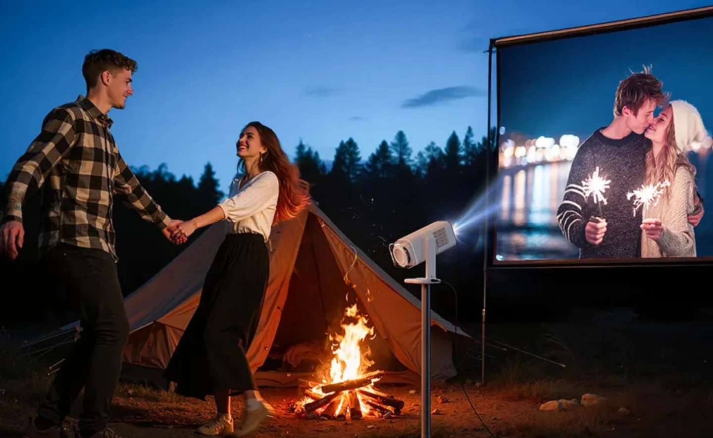 The Boom air doesn't sport a built-in battery but can be powered at camp by a USB-C powerbank
