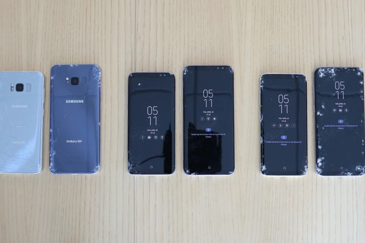 SquareTrade conducted a series of robot-controlled drop and immersion tests on Samsung's Galaxy S8 series
