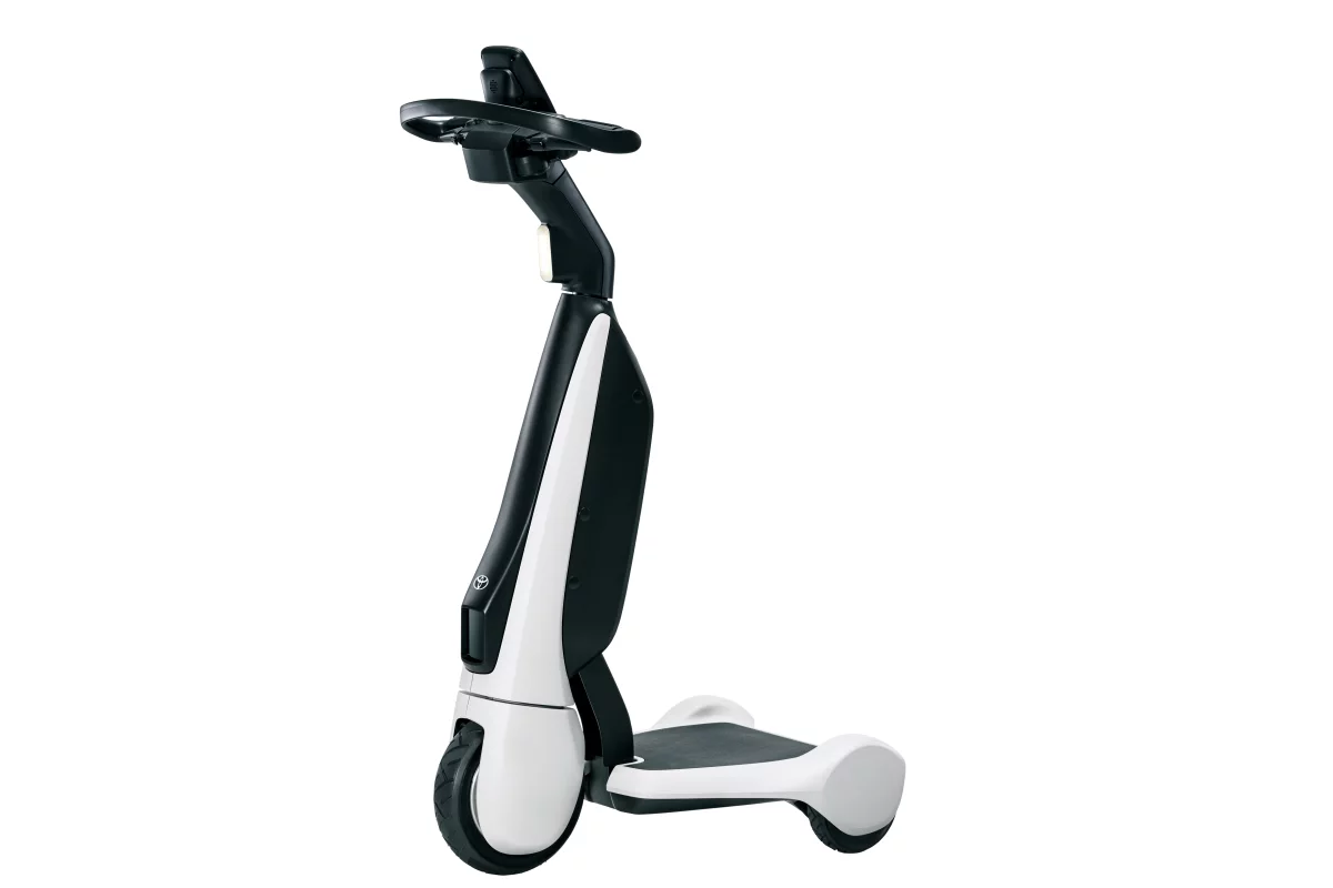Toyota says that the C+walkT electric three-wheel personal mobility scoot will find use in pedestrian zones, airports, shopping malls and more