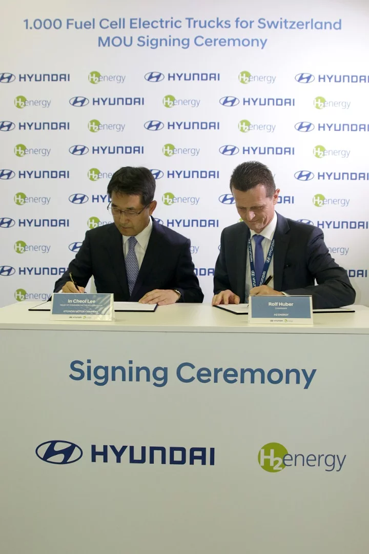 The Hyundai Motor/H2 Energy signing ceremony