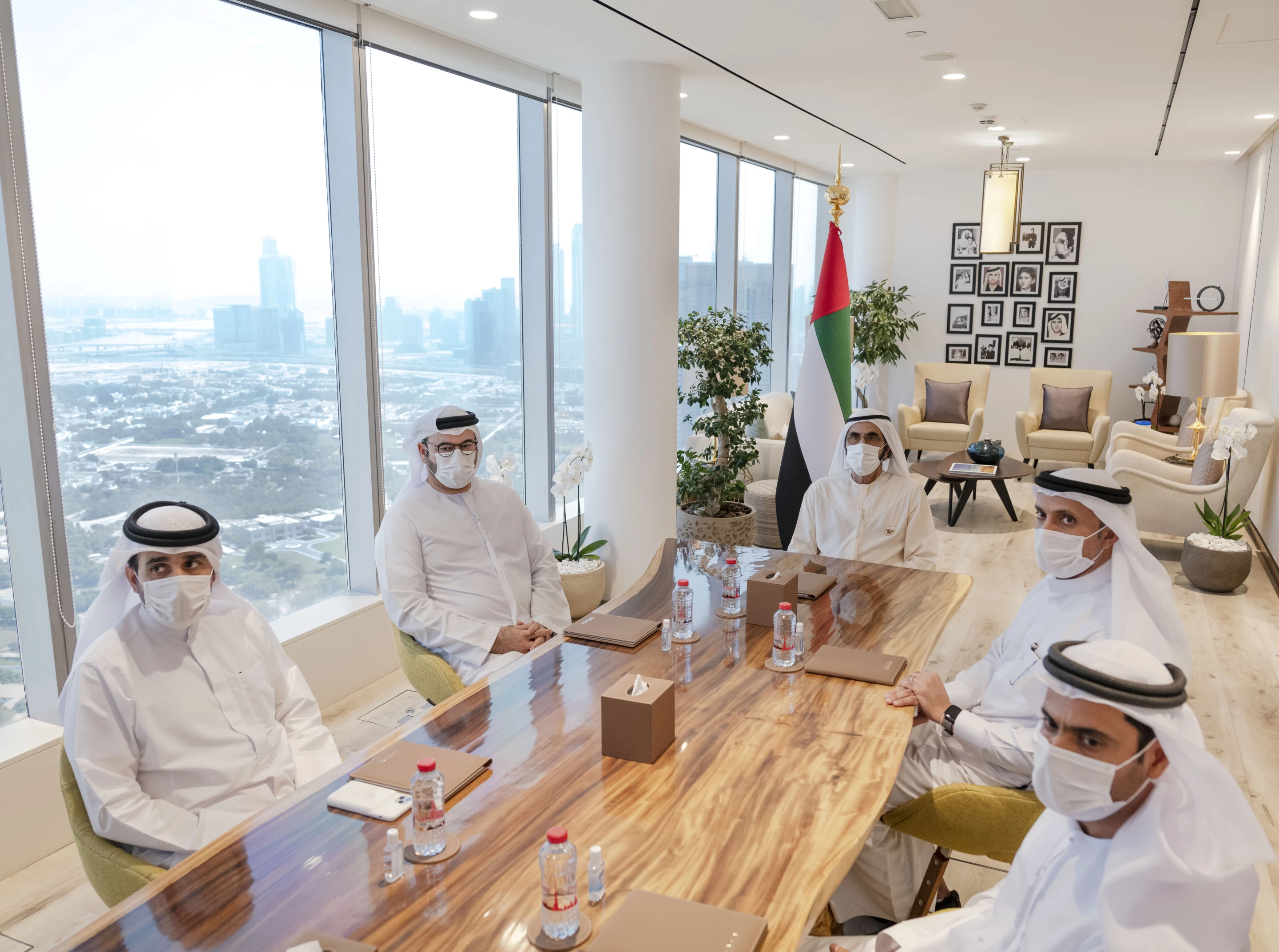 Emirati leaders gathered to discuss the Emirates Lunar Mission