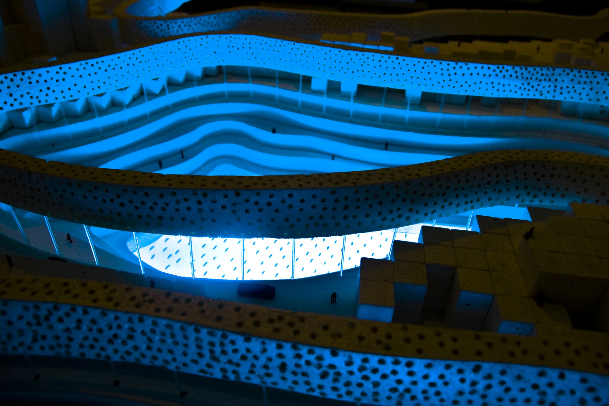 The relative depth of the reservoirs is clear in Shma's physical model of the conceptual Ayutthaya of the future on display at Architect Expo 2012