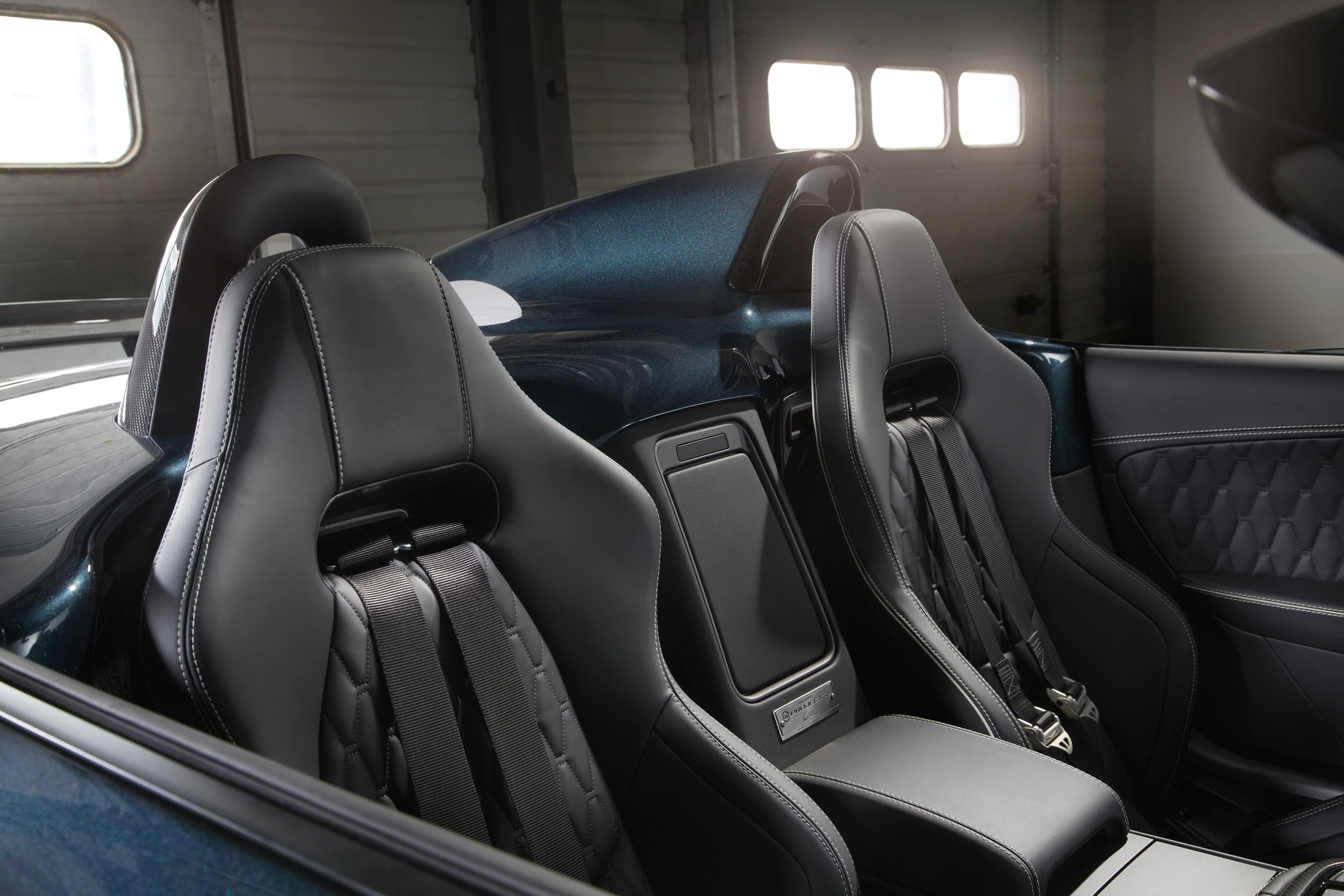 The Jaguar F-Type Project 7 has racing-style seats