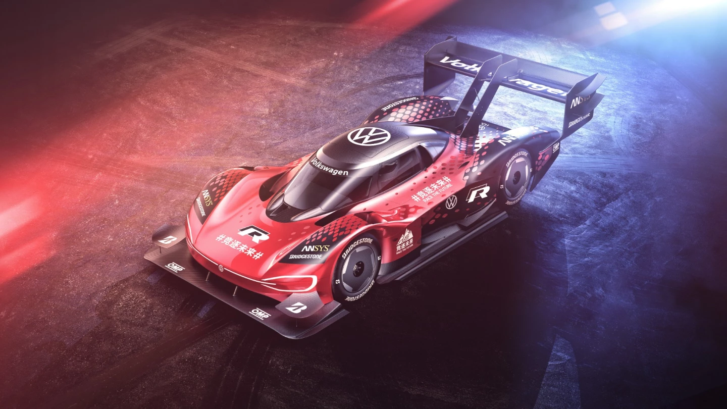 The barnstorming I.D. R has new red bodywork in preparation for its trip to China