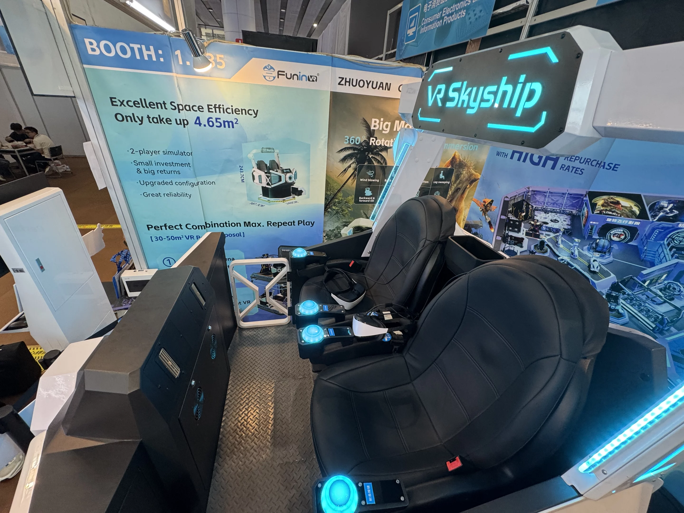 FuninVR’s new two-person VR SKYSHIP platform comes with a $9999 price tag and a library of software