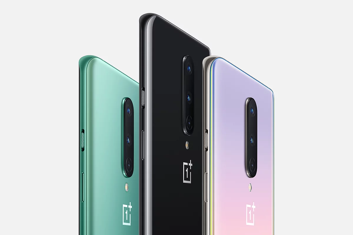 The three color options for the OnePlus 8
