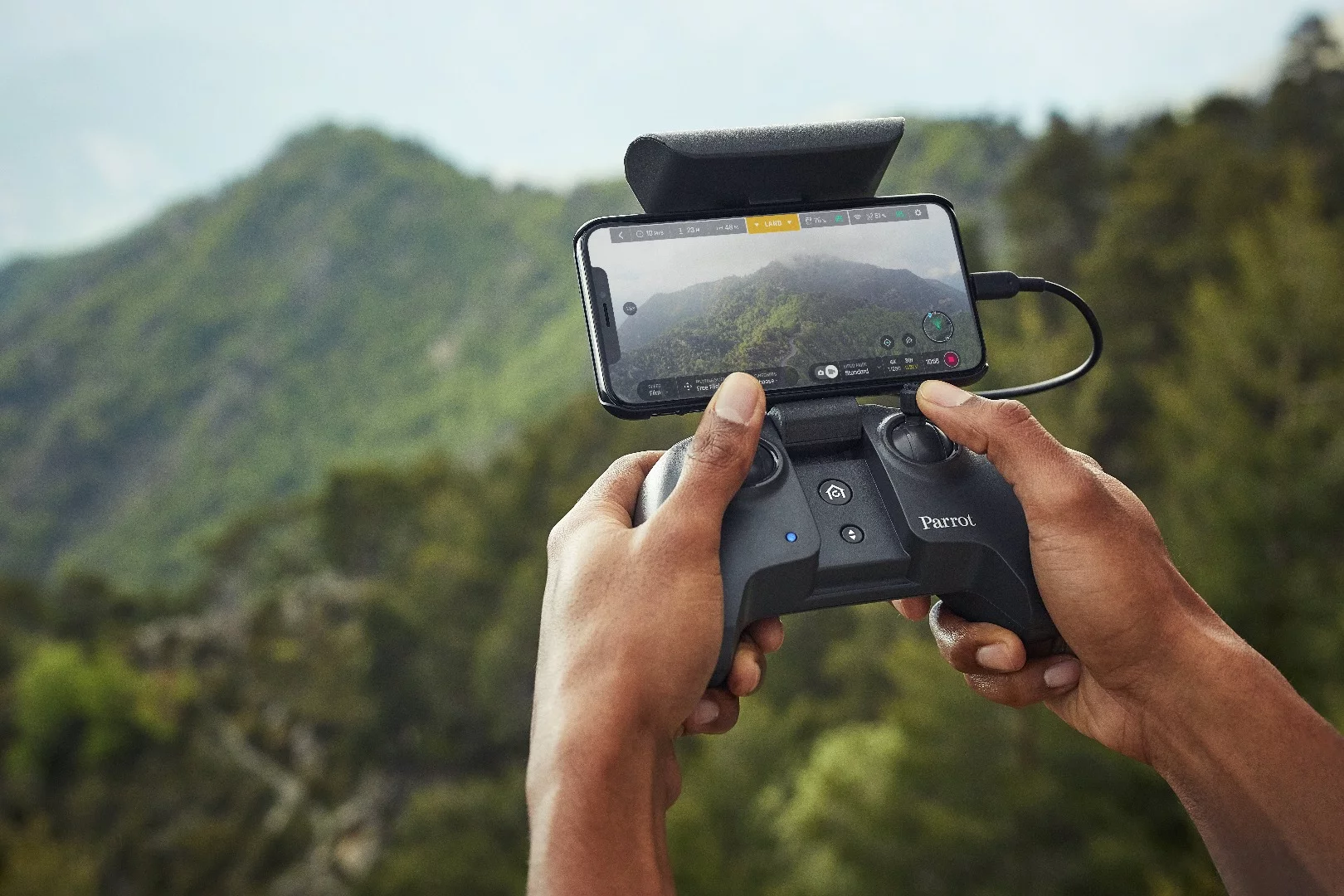 The Anafi drone is controlled using Parrot's Skycontroller 3, which has a range of 4 km