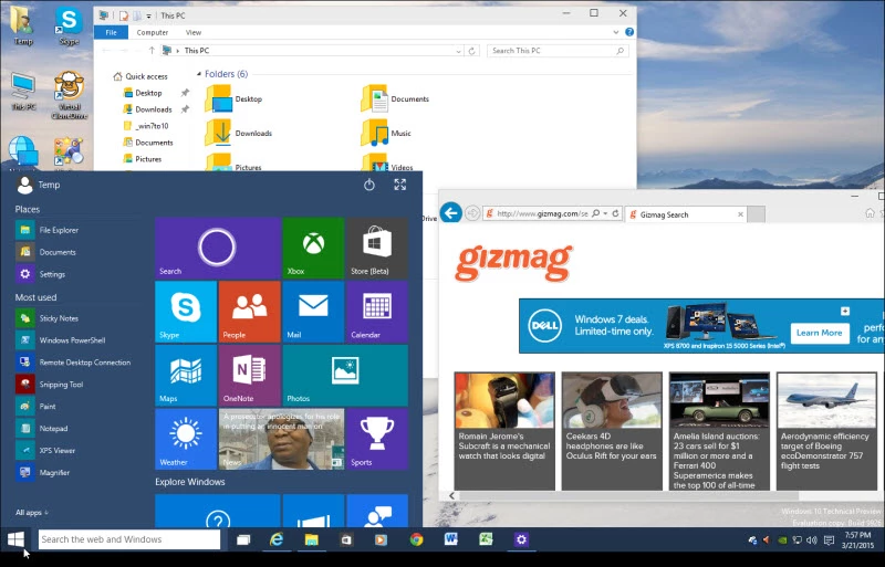 Windows 7 upgraded to Windows 10 tech preview