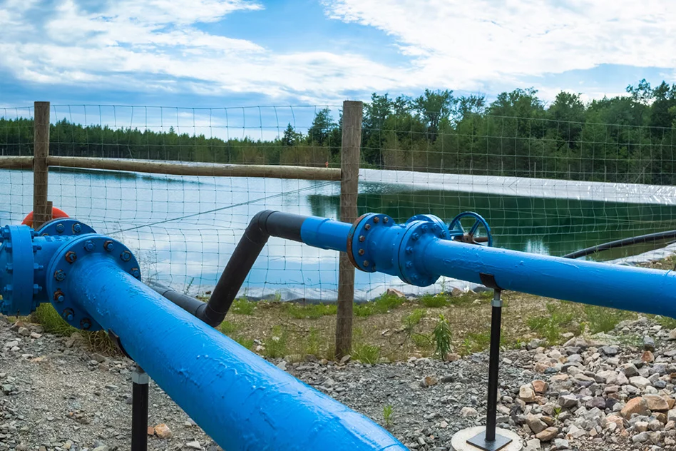 A holding pit for fracking water, to which MIT's shock electrodialysis tech could be applied