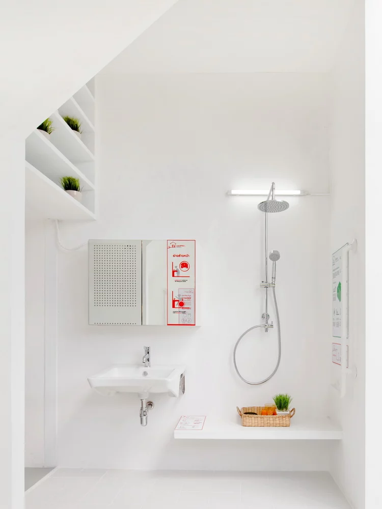The bathroom is the only really private place available
