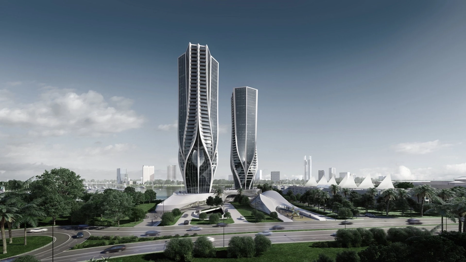 The matching towers rise to a height of 44 stories and, if the project goes ahead, will feature a total budget of US$600 million