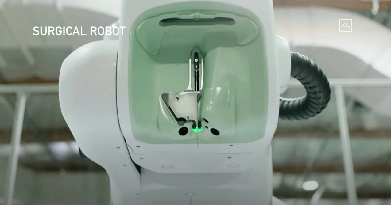 The surgical robot being developed to implant Link devices