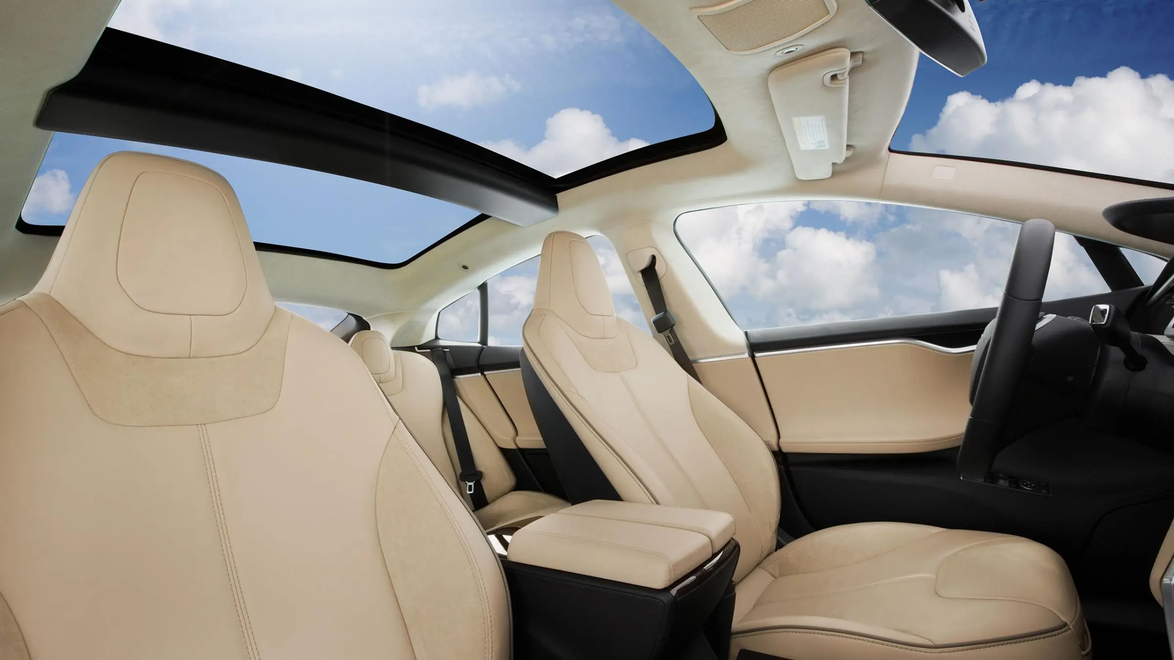The Model S has the biggest sunroof I've ever seen (Photo: Tesla)