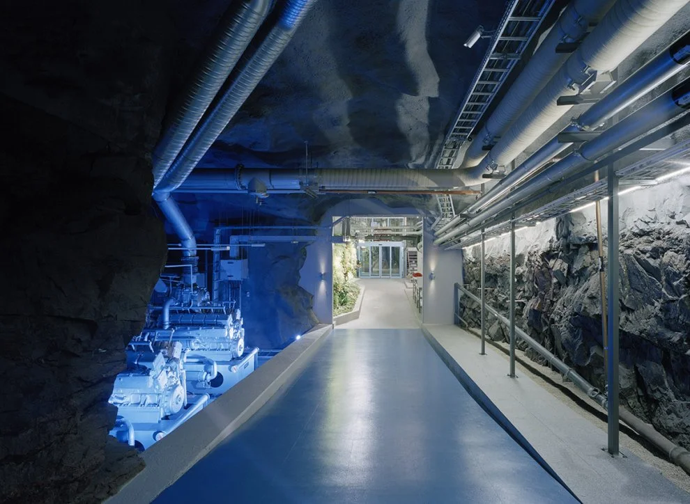 An underground atomic shelter has been transformed into Swedish internet provider Bahnhof's HQ (image from AF-L)