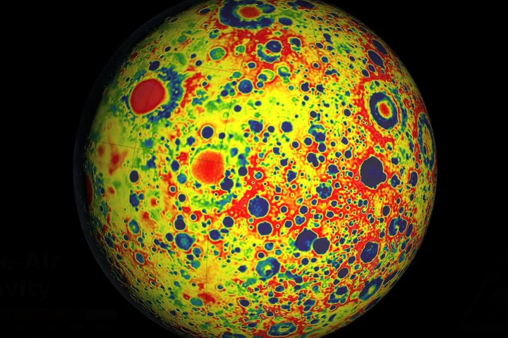 Variations in the lunar gravity field as measured by NASA's GRAIL mission (Image: NASA/JPL-Caltech/MIT/GSFC)