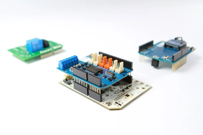 Touch Board is compatible with Arduino shields