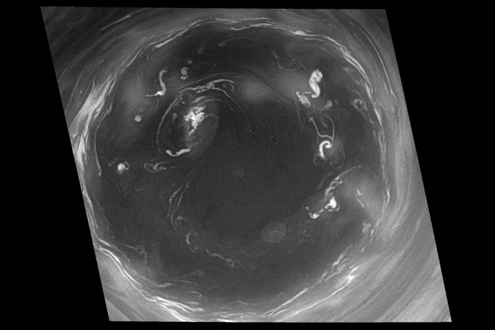 Composite image of Saturn's south polar vortex