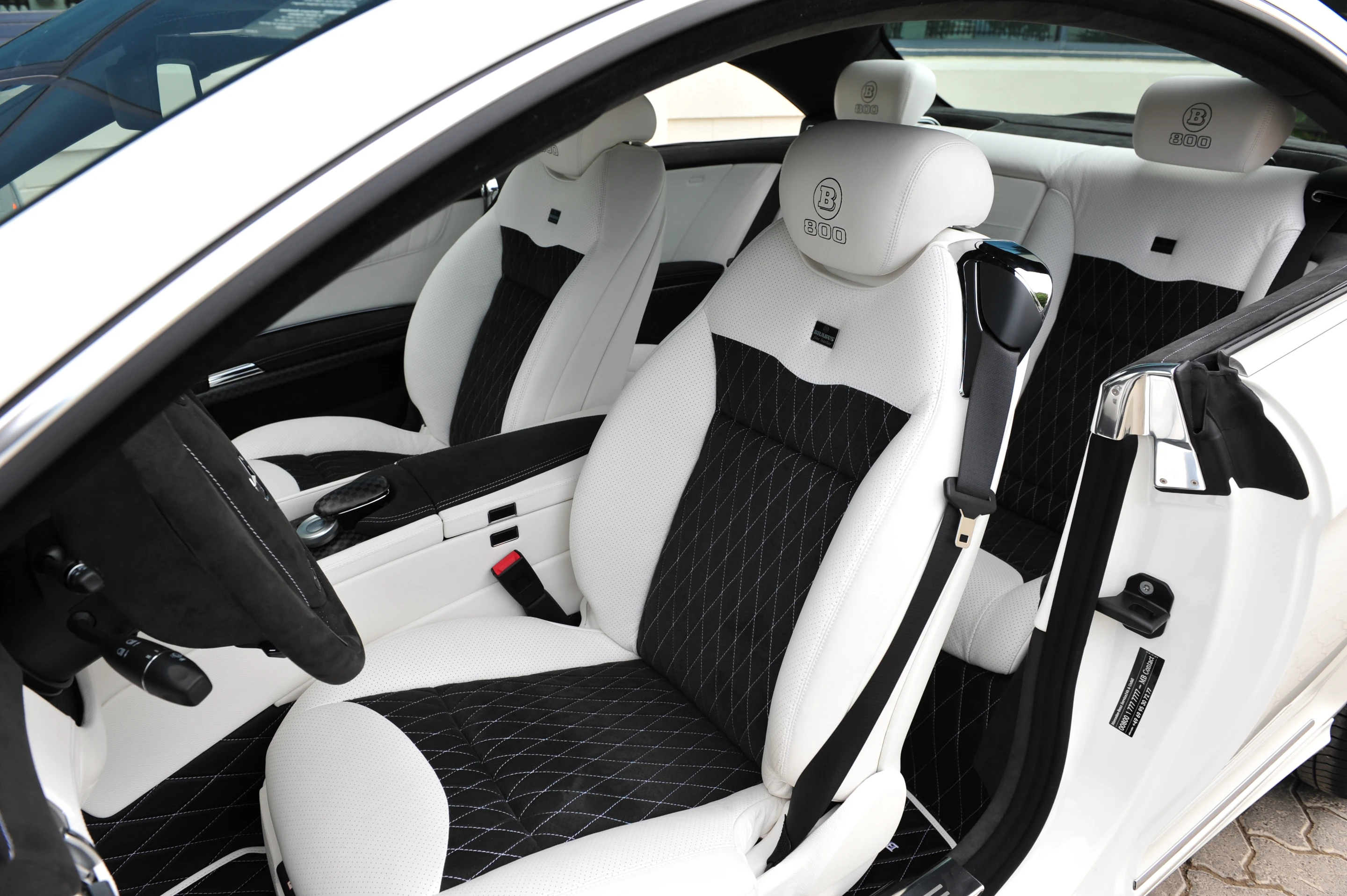 Brabus 800 Coupe - white leather and black Alcantara interior