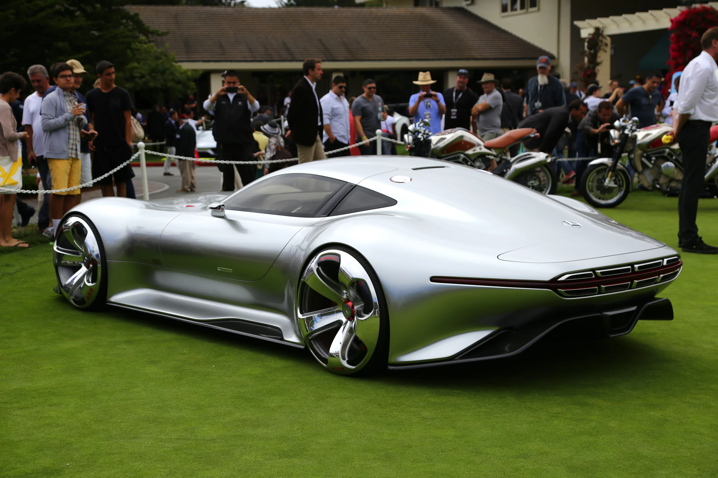 The Mercedes Benz AMG Vision Gran Turismo Concept car took time away from its Gran Turismo duties to impress at Pebble Beach (Photo: Angus MacKenzie/Gizmag.com)