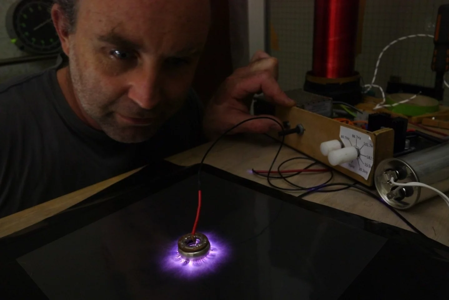 Sean O'Connell making one of the spark images