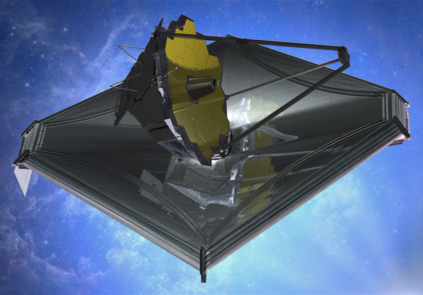 Artist's rendering of Hubble's successor, the James Webb Space Telescope (Image: Northrop Grumman)